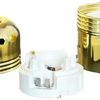 Fassung Elektrogros Schraubfassung E27 vermessingt 