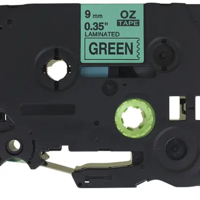 Cassette ruban compatible avec OZE-721, 9mm×8m, vert/noir 