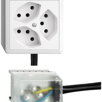 Presa AP EDIZIOdue 3×T13 L2 bianco per cavo piatto Powerbus 