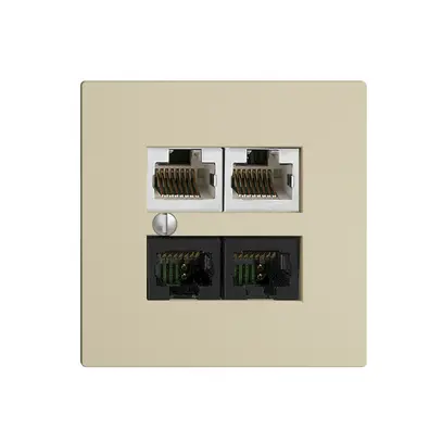 Scatola 4×RJ45 2×u/2×s EDIZIOdue vanille, R&M swissline NT 2ab 