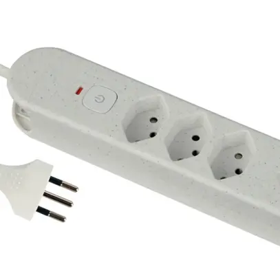 Presa multipla Re:Life 10A con interruttore ACC/CHIUS 4×T13 1.8m bianco 