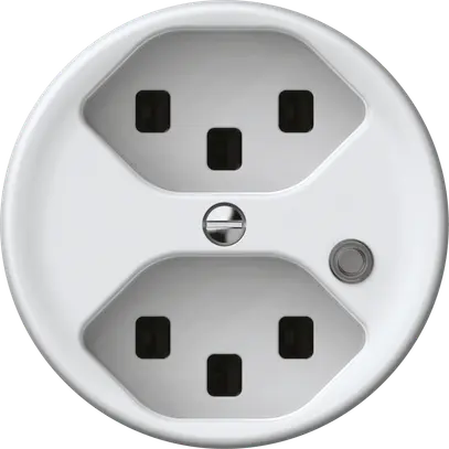 Presa origin 2×tipo 23 lum.verde 16A 230V 60×60mm bianco 
