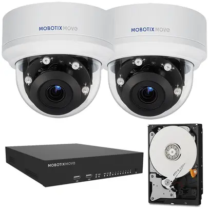 Système de surveillance vidéo MOBOTIX Mx-NVR-Set1: 2×VD2A-2-IR 1×NVR-8 1×HDD 