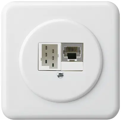 Boîte de raccordement ENC basico 1×RJ45s+1×TT83 blanc 