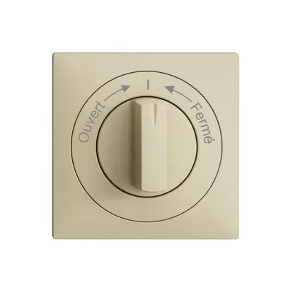 Kit frontale EDIZIOdue Ouvert->I<-Fermé vanille 60×60mm per pulsante girevole 