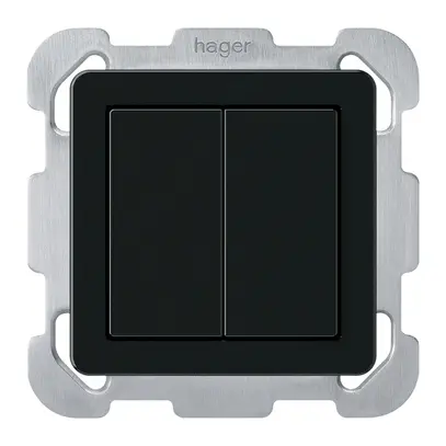 Pulsante KNX INC Hager BA basico B doppio 77×77mm nero 