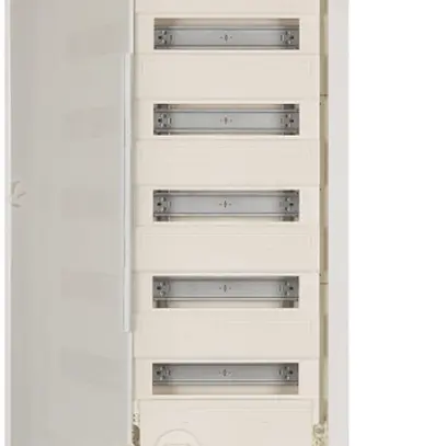 Distributore per parete cava ETN, 5 file, 60UM, porta piatta, morsetto a vite 