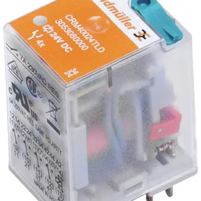 Relè WM CRM40024TLD 4CO 7A AgNi 19.2…26.4VDC LED raccordo a innesto RT I 