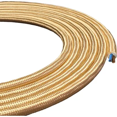 Câble textile Elektrogros 2×0.75mm² or rouleau à 50m 