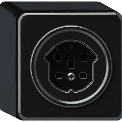 Presa AP origin 1×tipo 25 16A 230V 88×88×54mm nero 