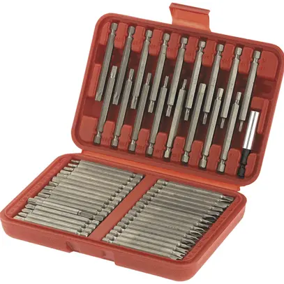 Jeu d'embouts de sécurité CIMCO 50 pièces, embouts longs 75mm, support universel 