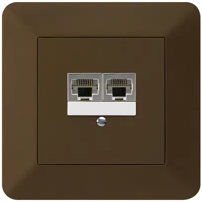 Boîte ENC kallysto.trend 2×RJ45s brun parallèle 
