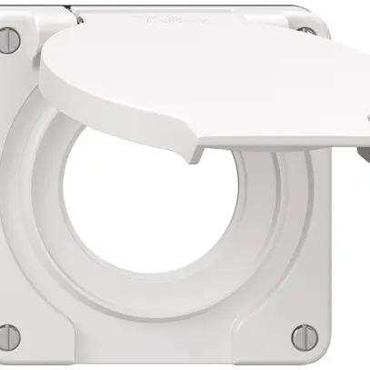 Couvercle Feller IP21 pour prise Schuko joint noir 87×87mm blanc 