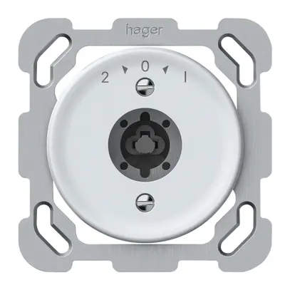 Pulsante rotativo INC origin senza cilindro 1P 2>0<1 10A 230V 77×77mm bianco 
