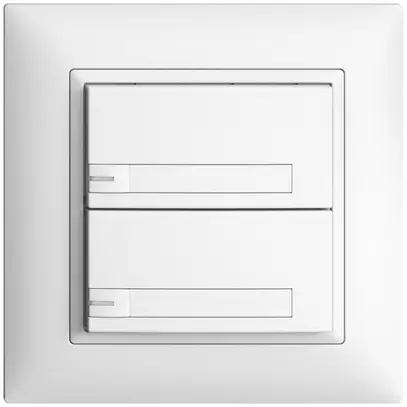 Pulsante univ. INC 2×1t mors. innest. EDIZIOdue bianco, con carta+LED 