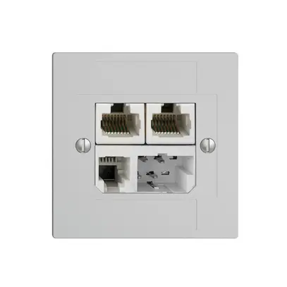 Scatola INC T+T/2×RJ45/RJ11/u ADSL ITplus EDIZIOdue grigio chiaro 