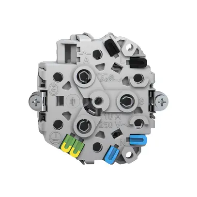 Presa Feller 3×T13 10A 250V 21mm grigio IP20 