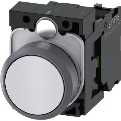 Drucktaster Siemens SIRIUS ACT Halter 1S weiss Metallfrontring 