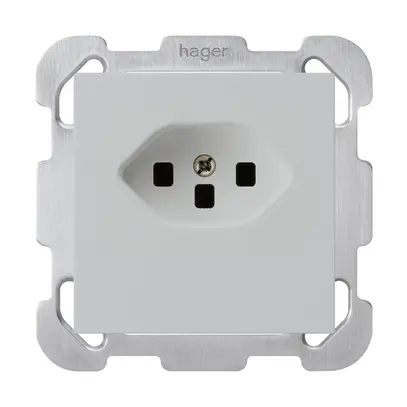 Prise ENC kallysto T23 gris clair bornes à vis avec plaque de fixation 