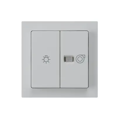 Kit frontale kallysto grigio chiaro 60×60mm c.simbolo illuminazione+ventilazione 