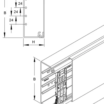 Canale d'installazione HKL bianco puro 60×230mm 