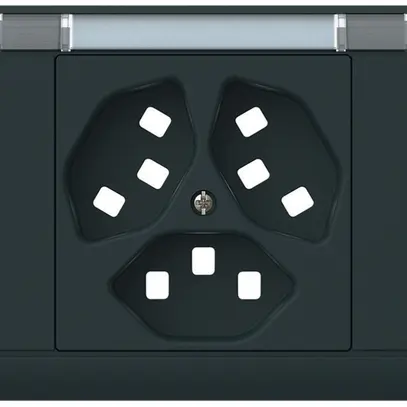 Kit frontal INC kallysto, pour prise INC 3×type 23, a.porte-étiquette, noir 