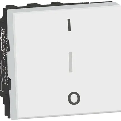 Interrupteur à bascule MOS schéma 3 2L O-I avec borne pour N 2 modules blanc 