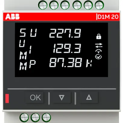 Multimetro AMD ABB D1M 20 V/A/Hz/P/E/THD 3LN 1A/5A Modbus RTU 3UM 