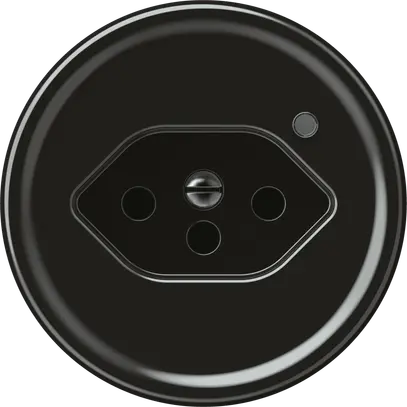 Presa origin 1×tipo 13 lum.verde 10A 230V 60×60mm nero 