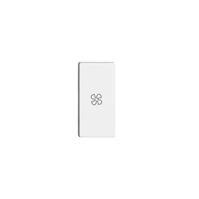 Pulsante 1/2 INC horiz. Edue Wiser simbolo ventilatore bianco 