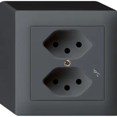 Prise AP kallysto 2×T13/1 anthracite 