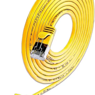 SLIM Cavo patch: U/FTP, 0.50m, giallo C6A, LSOH, jack non infrangibile, 3,8 mm 