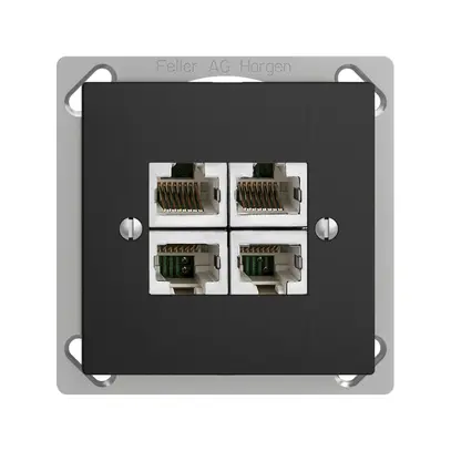 Prise INC 4×RJ45/s 4P sép.no, EDIZIOdue ITplus 