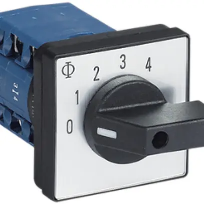 Interrupteur rotatif INC K&N, 20A/690V -/1L manette no 48×48mm Ø6mm "0-1-2-3-4" 