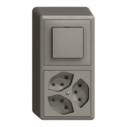 Combinazione AP EDIZIOdue 3/1P+3×T13 grigio scuro 