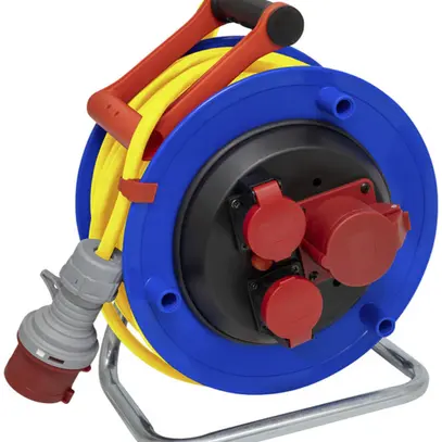 Avvolgicavo Garant ST 290 Ø290mm 25m 5×1.5mm²1×CEE16 2×T25 materia sintetica blu 