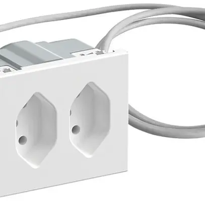 Presa FLF 2×tipo 13 cavo 1.5m e coperchio di protezione bianco 