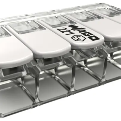 Borne de connexion WAGO COMPACT 5×0.5…6mm² Ex e transparent max.105°C, 440V, 37A 