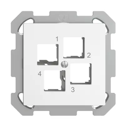 Kit di montaggio INC Edue FM EASYNET S-One, per 4×RJ45, uscita dritta, bianco 