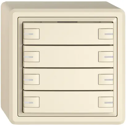 Poussoir KNX RGB AP EDIZIO.liv SNAPFIX® capteur temp.RGB-LED 8× comm.1T cr 