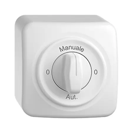 Interrupteur rotatif AP STANDARDdue 2/1L 0-Manuale-0-Aut blanc 
