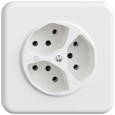 UP-Steckdose STANDARDdue SNAPFIX® 3×T13 mit LED ws 