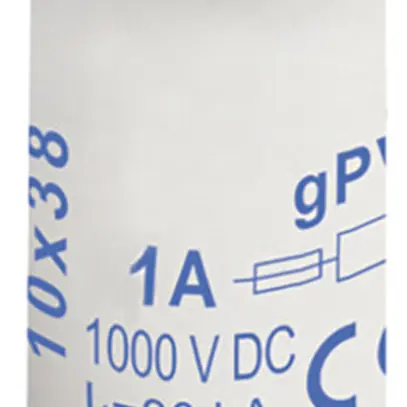 Fusible pour appareils PV Weidmüller, 1A gPV 1000VDC, céramique, 10×38mm 