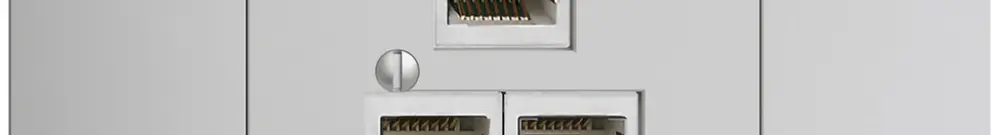 EB-Dose 3×RJ45/s 4P getr. EDIZIOdue hellgrau R&M swissline 