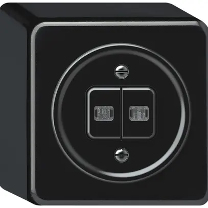 Interruttore a pulsante luminoso AP origin sch 1 (3+3) 2×LED 88×88×54mm nero 