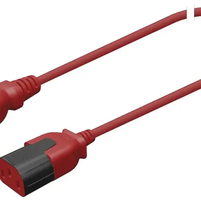 Câble d'appareil fiche C14 prise C13 3×0.75mm² 250VAC/10A rouge 1m 
