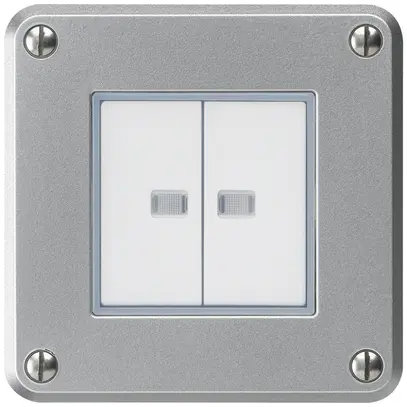 Contact à poussoir ENC robusto IP55 2×1P aluminium 2×lumineux pour combinaison 