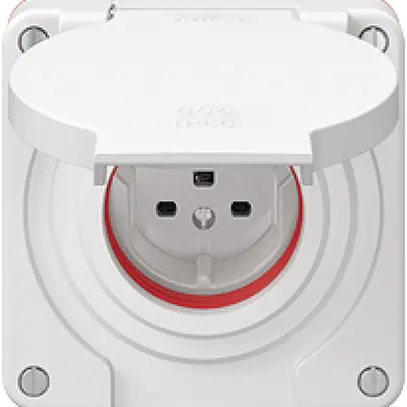 Presa NEVO N.CO 1×T25, IP55 secondo SN 441011, c.guarnizione rossa, bianco 