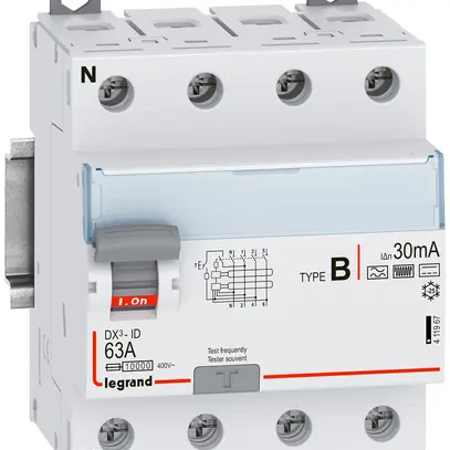 Interruttore differenziale Legrand DX3, 4P 63A 30mA tipo B 10kA 