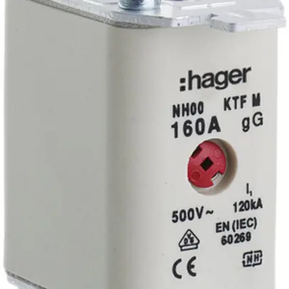 Fusible HPC Hager DIN00 500VAC 160A gG/gL avertisseur double antirouille 